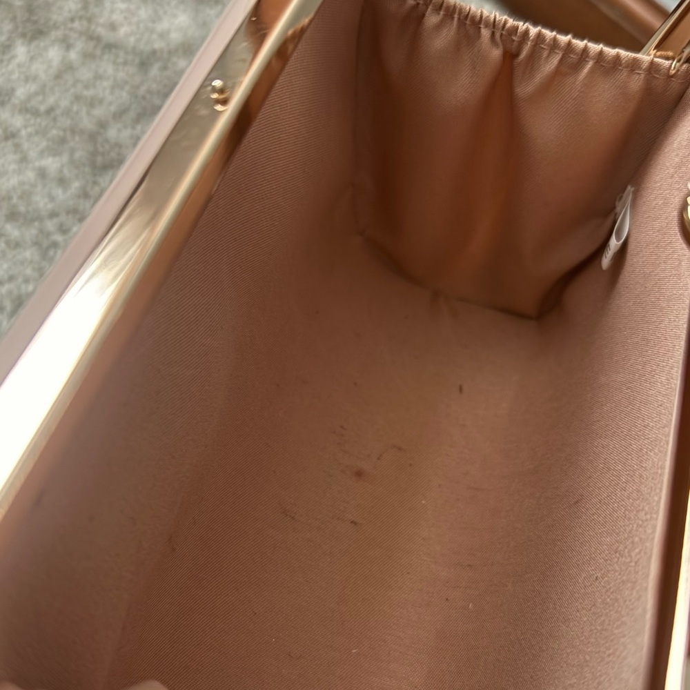 Elegant Rose Gold and Tan Women's Handbag - Picture 8 of 9